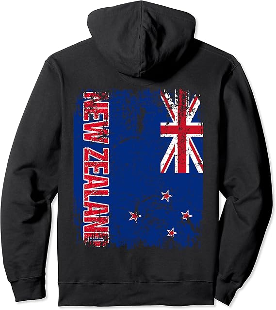 NEW ZEALAND Flag Vintage Distressed NEW ZEALAND Pullover Hoodie